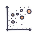 scatter chart color vector doodle simple icon