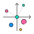 scatter chart icon color illustration