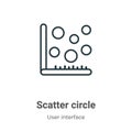 Scatter circle outline vector icon. Thin line black scatter circle icon, flat vector simple element illustration from editable