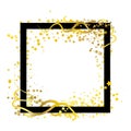 Scatter frame stars golden theme with spiral curve whip lines ab