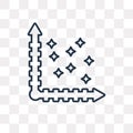 Scatter vector icon isolated on transparent background, linear S
