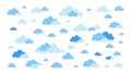 Scattered Blue Clouds, Light & Airy Sky Pattern, vector design Generative AI Royalty Free Stock Photo