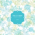 Scattered blue green branches frame seamless pattern background Royalty Free Stock Photo