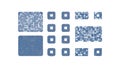 Scattered Blue QR Code Squares for Abstract Digital Art, vector design Generative AI Royalty Free Stock Photo