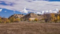 Scattered brilliantly colored ash trees around a picnic area Royalty Free Stock Photo