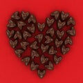 Scattered chocolate candy hearts