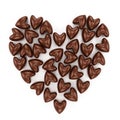 Scattered chocolate candy hearts