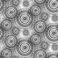 Scattered circles in a pattern. Abstract geometric background. Transparent concentric rings with grunge. Seamless vector pattern Royalty Free Stock Photo