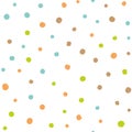 Scattered colorful brush dots. Seamless background pattern. Abstract vector wallpaper