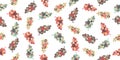 scattered colorful leaves seamless vector pattern