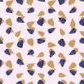 Scattered dry linen flower petals seamless raster pattern