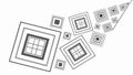 Scattered Geometric Square Frames, Abstract Design Elements, vector design Generative AI Royalty Free Stock Photo