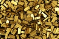 Scattered gold bars Royalty Free Stock Photo