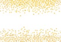 Scattered gold star shape confetti borders