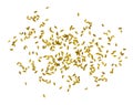 Grains of Golden Flax Isolated on a White or Transparent Background.