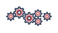 Scattered Interlocking Gears Vector Icon, Systems Complexity, vector design Generative AI Royalty Free Stock Photo