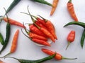 A pile of red chillies in the mini bowl Royalty Free Stock Photo