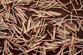 Scattered matches on a wooden table Royalty Free Stock Photo