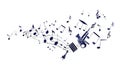 Scattered Musical Notes Icon - Dynamic Music Artistic Expression Element, vector design Generative AI Royalty Free Stock Photo