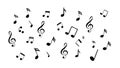 Scattered Musical Notes, Playful Melodic Abstract Pattern, vector design Generative AI Royalty Free Stock Photo
