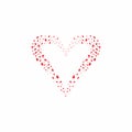 Scattered particles in heart shape vector illustration. Scattered heart. Valentine heart. Different heart forms.