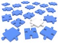 Scattered pieces of puzzle Royalty Free Stock Photo