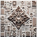 16 53 Scattered pieces top view with pieces arranged in a struc