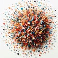 108 76 Scattered pieces top view creating a burst of joy shape c