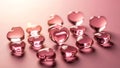 Scattered Pink Heart-Shaped Objects Royalty Free Stock Photo