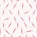 scattered pink paintbrushes seamless vector pattern