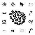 Scattered playing cards icon. chaos icons universal set for web and mobile