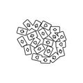 Scattered playing cards icon. Element of chaos for mobile concept and web apps icon. Thin line icon for website design and