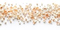Scattered Popcorn Kernels on White Background Royalty Free Stock Photo