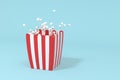 Scattered popcorn, sweet food, 3d rendering