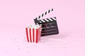 Scattered popcorn, sweet food, 3d rendering