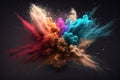 Scattered powder in many color