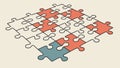 Scattered Puzzle Pieces, Problem or Opportunity Concept. vector design Generative AI Royalty Free Stock Photo