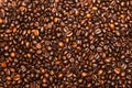 Scattered roasted coffee beans Royalty Free Stock Photo