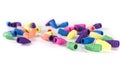 Scattered rubber pencil topper erasers in multiple colors