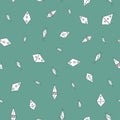 Scattered Shields Doodle Pattern Filled Diamond shape on teal green background Seamless pattern Vector hand drawn Royalty Free Stock Photo