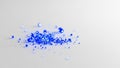Scattered small blue glowing spheres and particles on a clean white background creating a minimalist and abstract effect Royalty Free Stock Photo