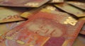 Scattered South African Rand Banknote Pile