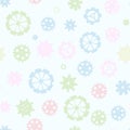 Scattered sprocket-wheels, gear silhouettes seamless pattern, pastel colors. Children`s design. Seamless pattern silhouette cut g