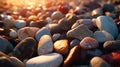 Scattered Stones: A Soft-focused Realism Of Beach Imagery