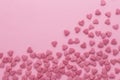 Scattered sugar pink hearts