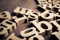 Scattered Thick Wood Alphabets Royalty Free Stock Photo