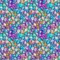 Scattering of artificial pebbles. Seamless texture. AI-Generated