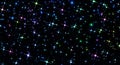 A scattering of bright stars, many colored stars on black, space, universe, astronomy, light of bright stars, holiday, party,