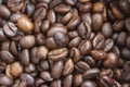 A scattering of coffee beans, texture Royalty Free Stock Photo