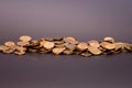 A scattering of coins Royalty Free Stock Photo